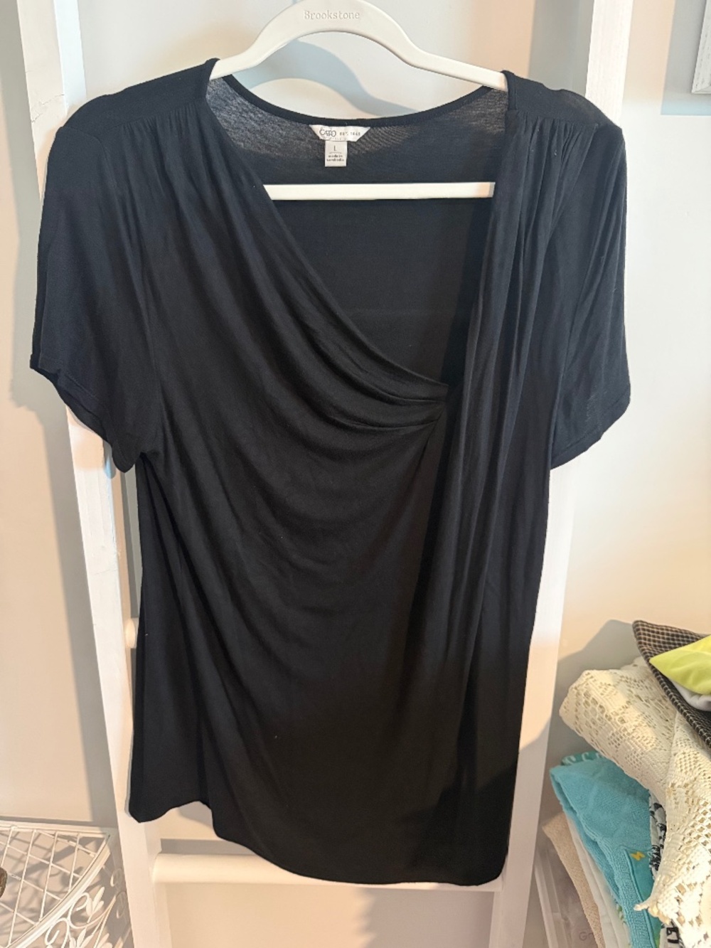 Cato Est. 1948 Black Knit Woman's Top; Sz: Large